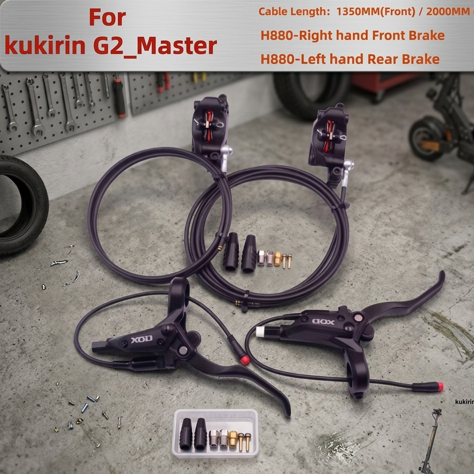 XOD Hydraulic Oil Brake Set with 2-Pin Plug for KuKirin G2 / G3 / G4 / Master Series