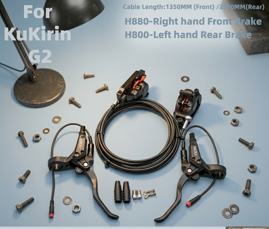 XOD Hydraulic Oil Brake Set with 2-Pin Plug for KuKirin G2 / G3 / G4 / Master Series
